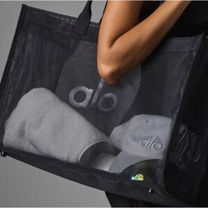 ALO Yoga Black Sheer Tote Bag